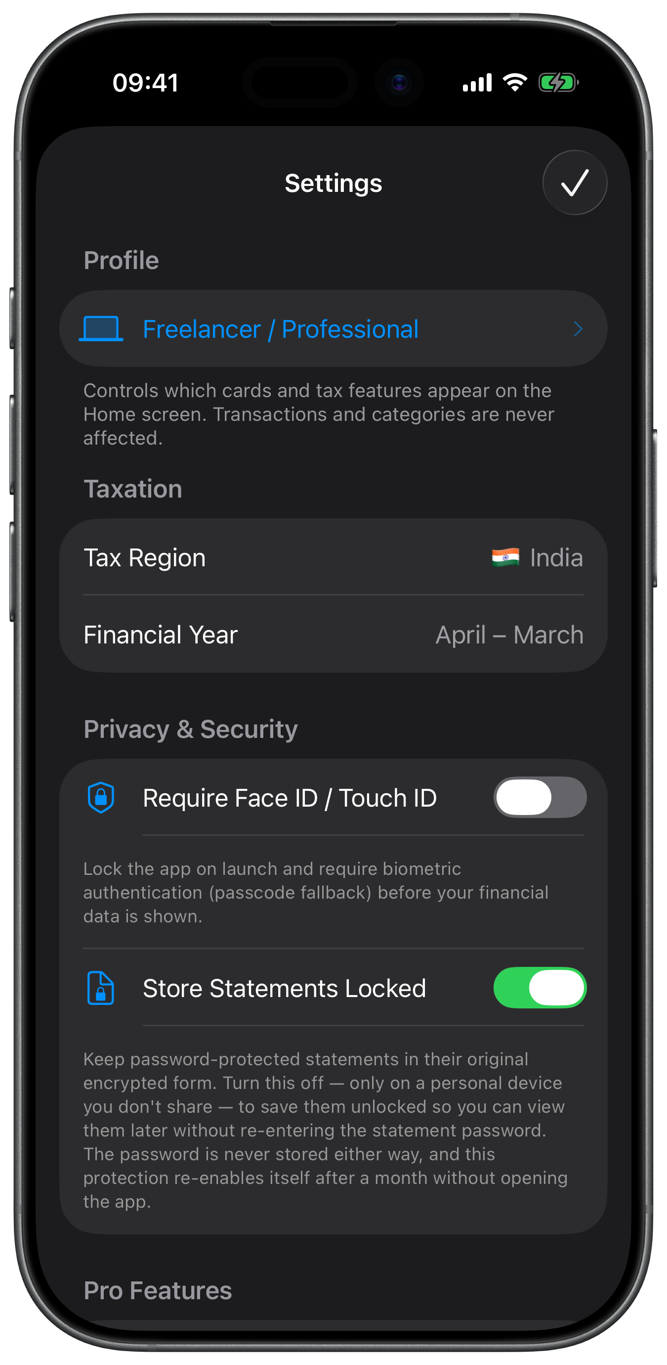 Privacy screenshot