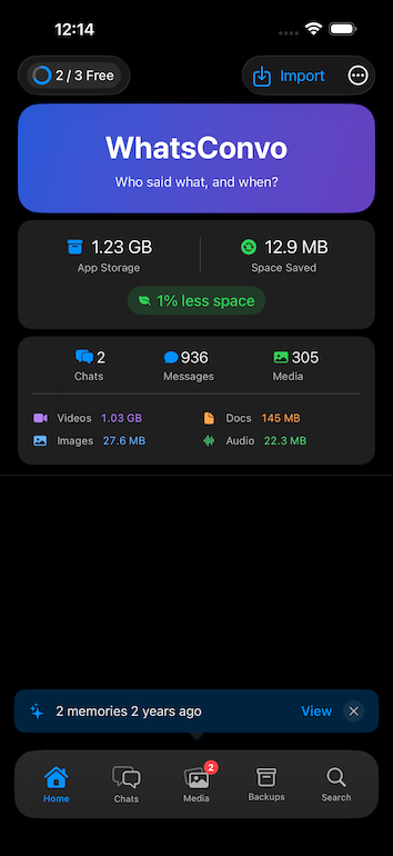 WhatsConvo screenshot